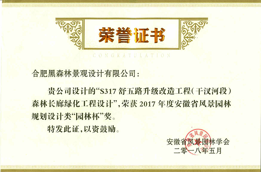 S317舒五路升级改造工程      2018年“园林杯”奖